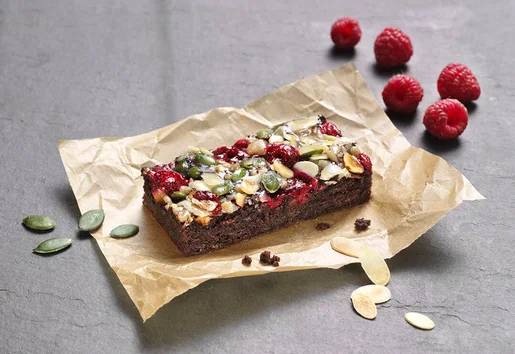 Brownie z malinami