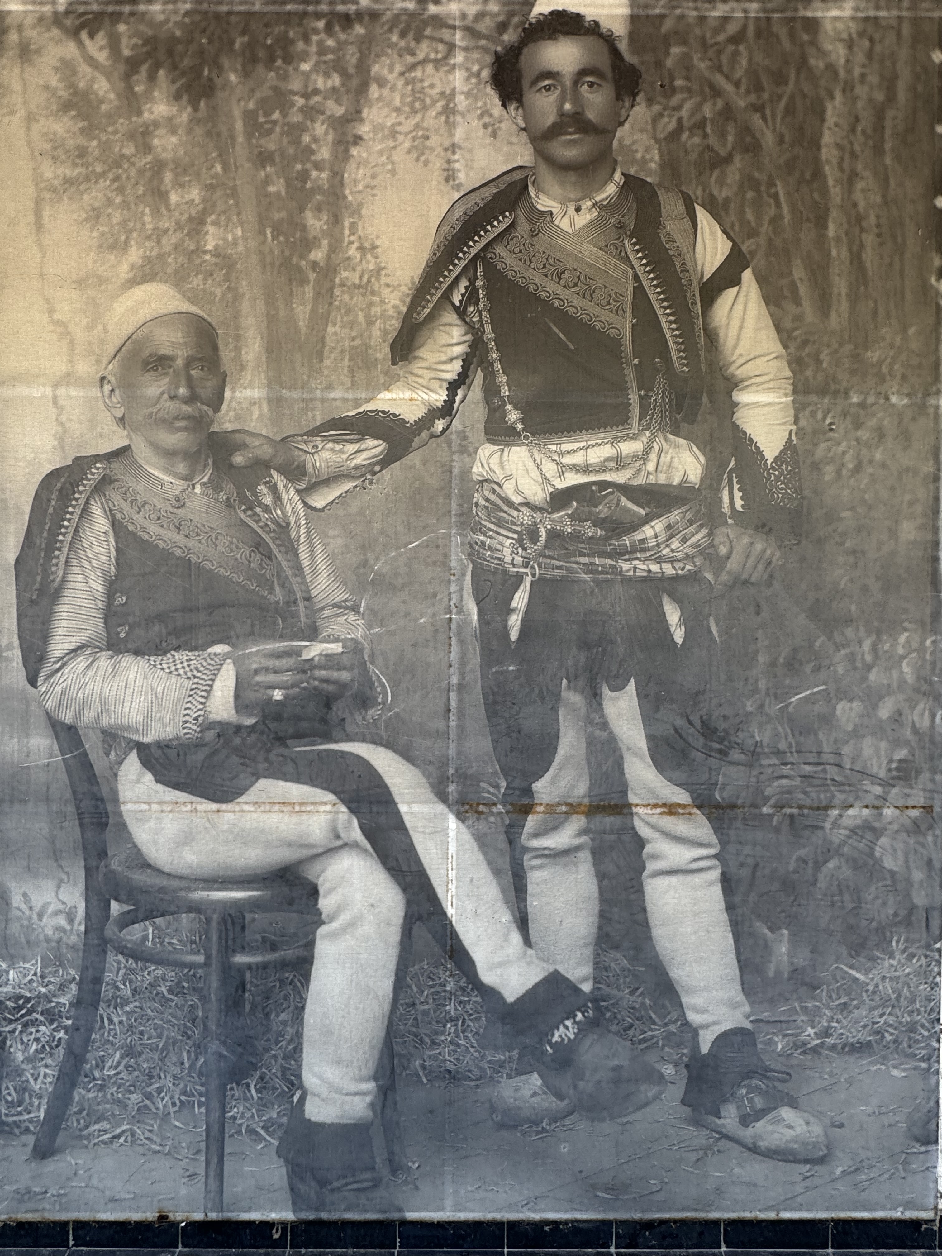 19th-century portrait of Hamz Kazazi and his son